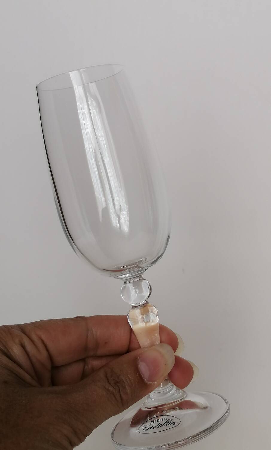 6 real crystal stem glasses