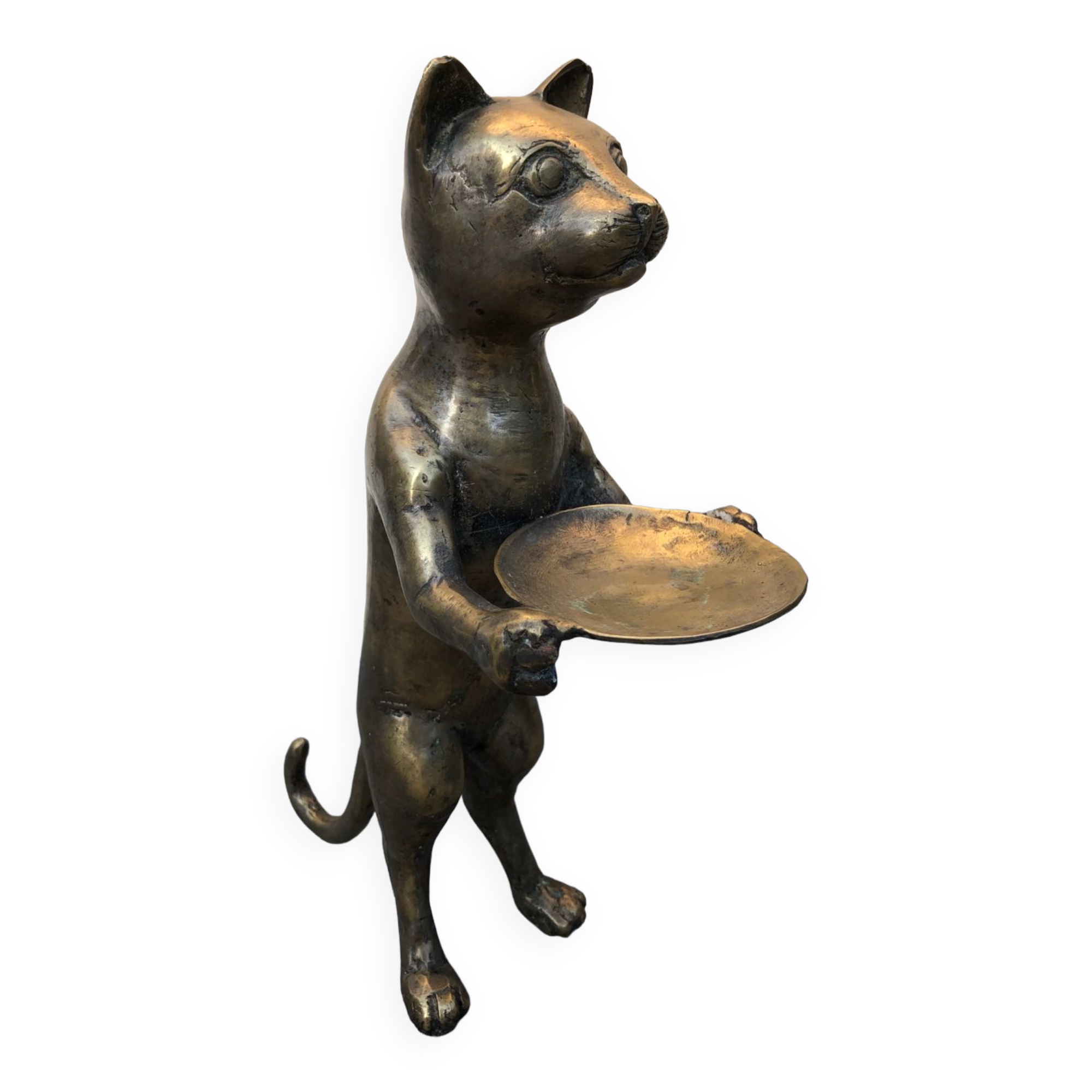 Brass butler cat after Giacometti