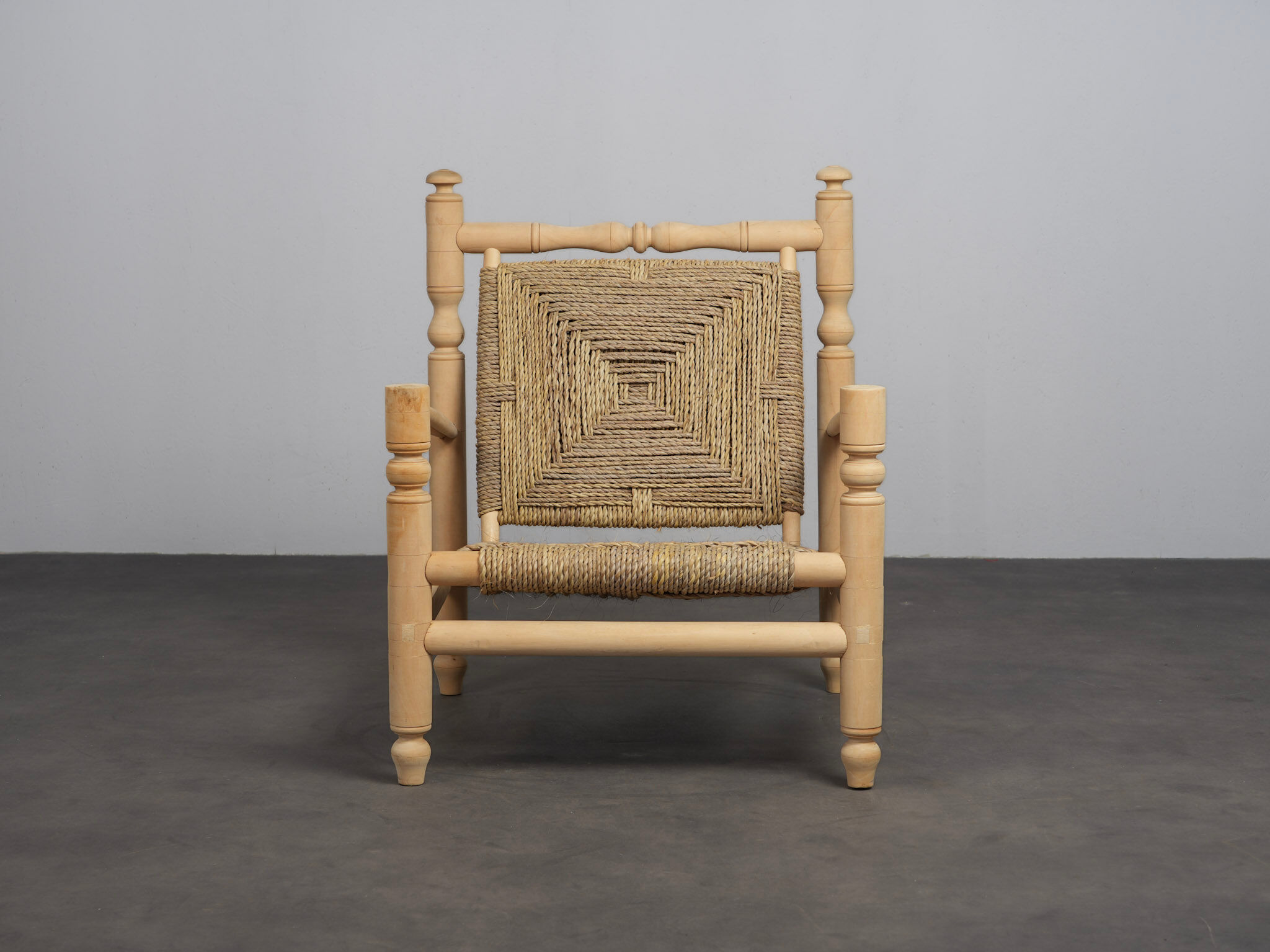 Chaise longue en herbe de mer tissée, France, années 1970