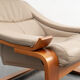 Lounge armchair with footrest, Scandinavian design, Kroken model, leather