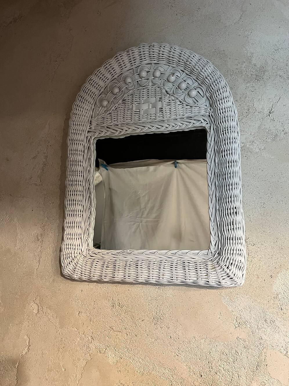 Vintage wicker/rattan mirror