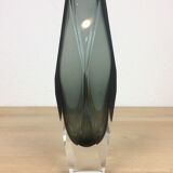 Vase Sommerso smoked glass soliflore, Murano