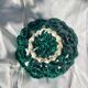 Large twisted green enamelled bowl