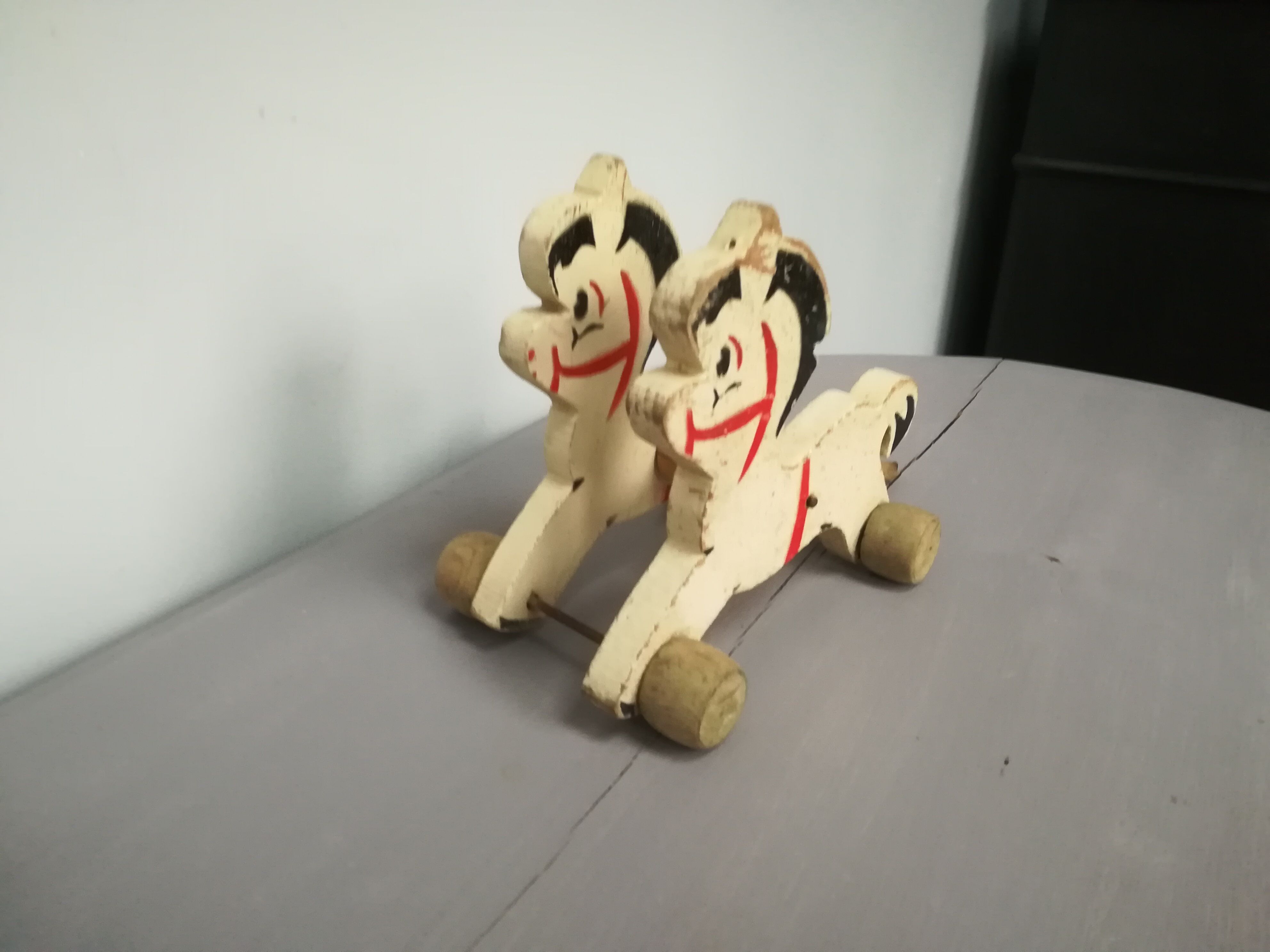 Attelage chevaux bois