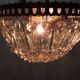 Antique crystal ceiling chandelier, Empire style, patinated gilt metal – pendant light