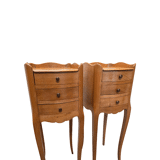 Cherry Wood Bedside Tables In Louis XV Style, 1960/70s