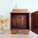 Art Deco bedside table in solid wood - blue top