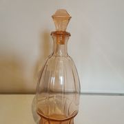 Art Deco glass carafe in amber colour.