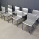 Grey leather dining chairs by Cattelan Italy, set of 8 - 1980s