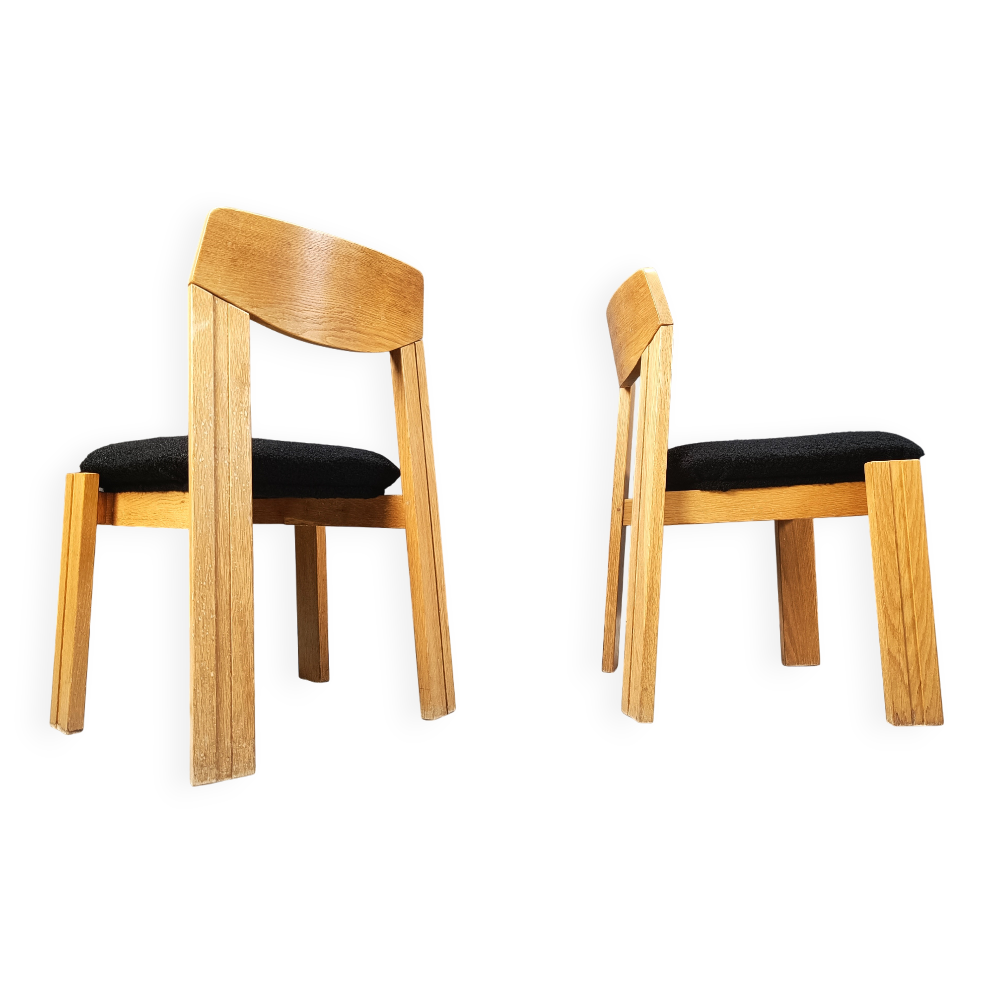 Vintage brutalist dining chairs, set of 6