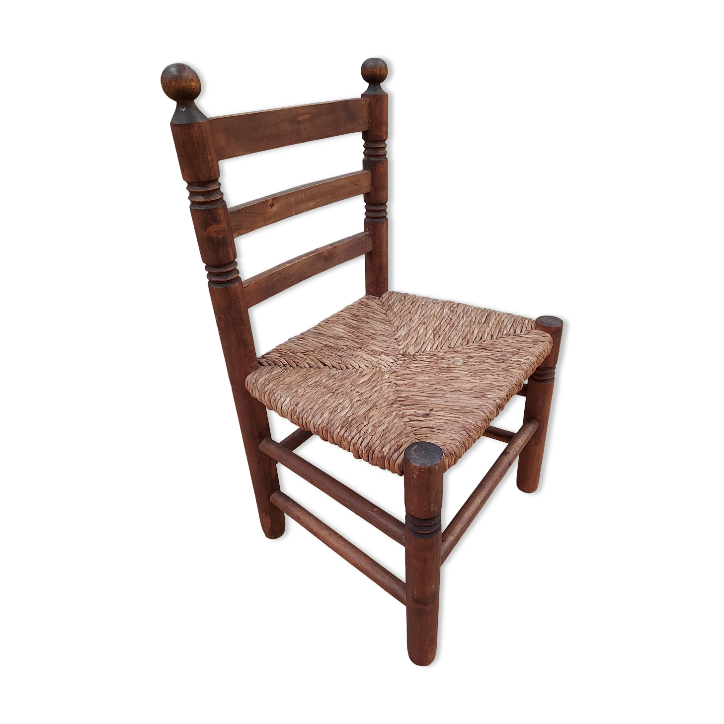 Chaise enfant bois et paille