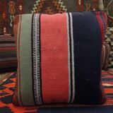 Kilim Rose Bleu Coussin Housse Fait à la Main- 42x42cm
