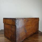 Old solid wood transport chest from the early 19th century