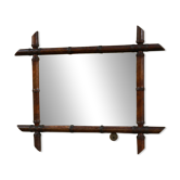 Miroir mural en bambou vintage – Cadre en bois fait à la main