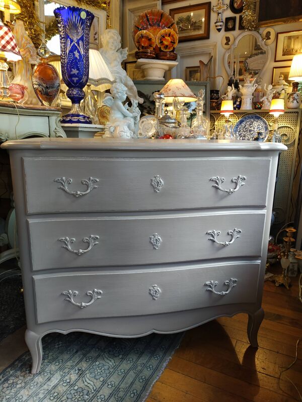 Commode rechampie couleur taupe