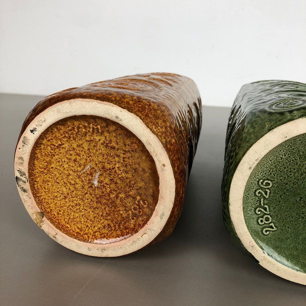 Set of two pottery fat lava vases jura "282-26" made by Scheurich, Germany 1970s