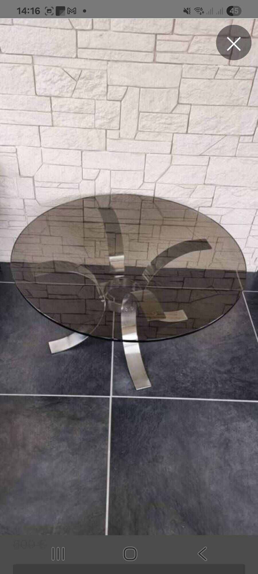 Smoked glass coffee table 1970