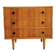 Scandinavian chest of drawers with 3 oak drawers, black knobs — 1960s