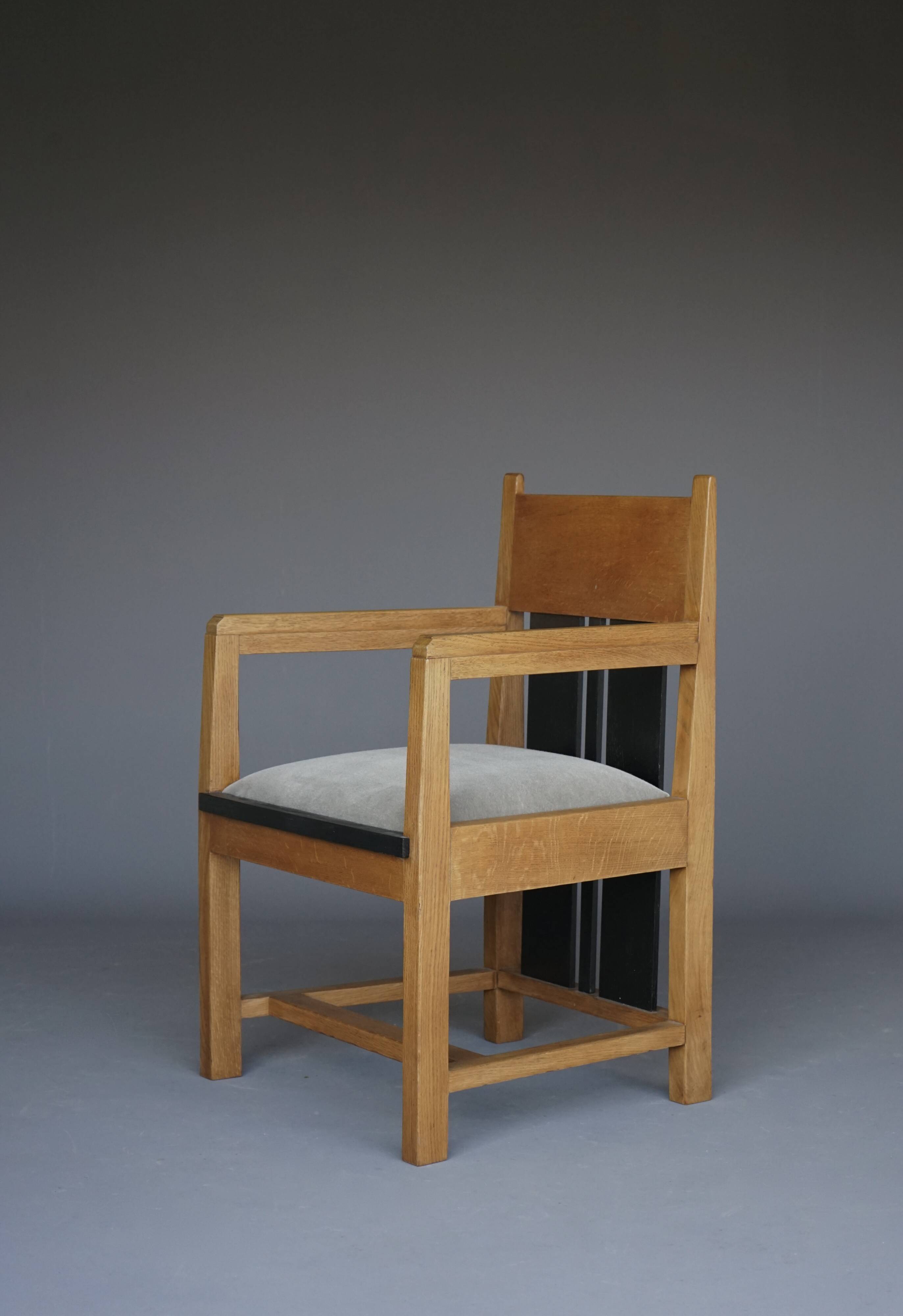 Oak Dutch Art Deco Armchair by Cor Alons for Winterkamp & van Putten