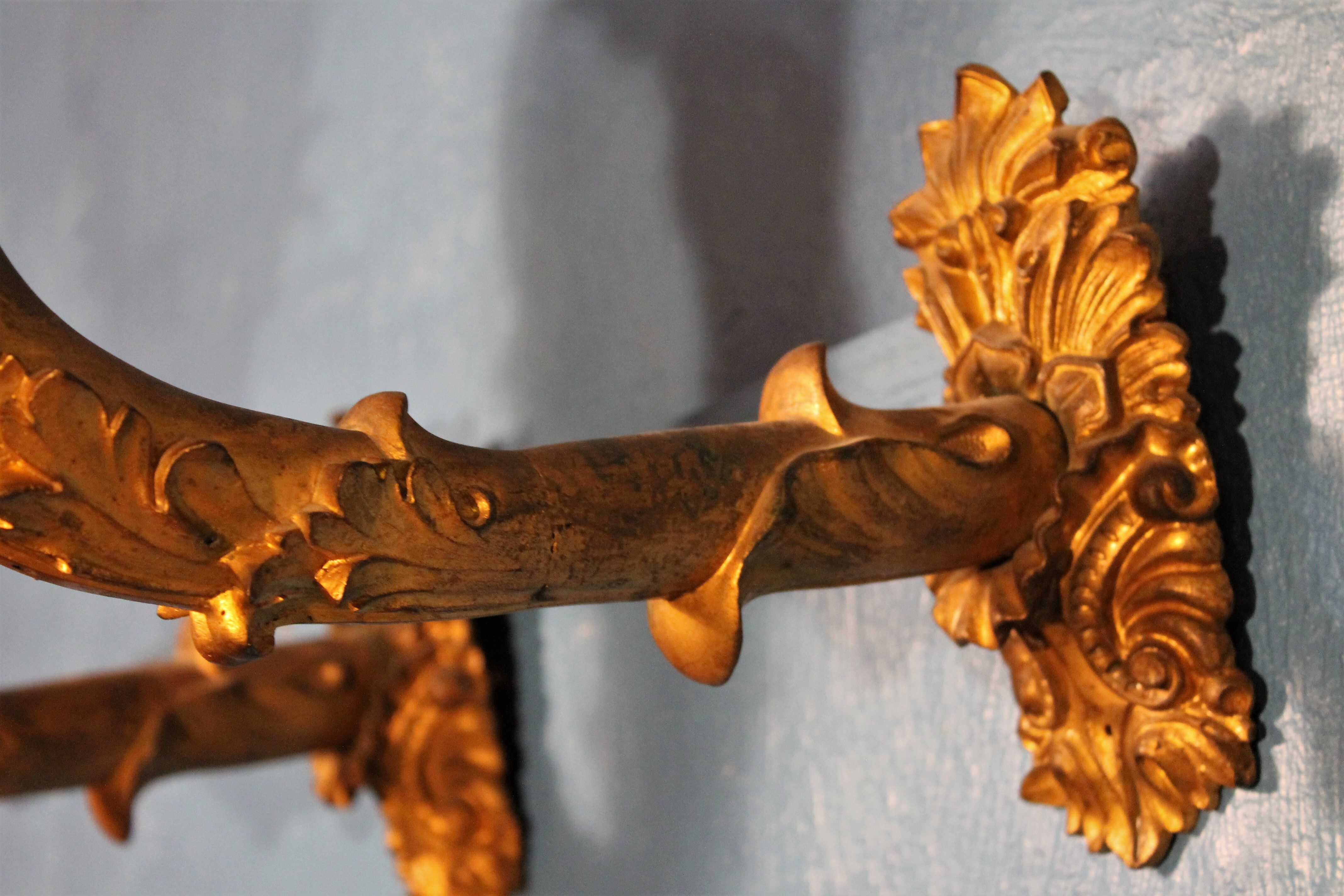 Pair of wall light  bronze "Torches / torches" early twentieth century