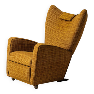 Fauteuil vintage à oreilles inclinable, années 1960