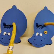 Cute hippo wall lamps for the children's room, Danish design from the 80-90s.