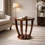 Round mahogany side table in Art Deco style from the late 20th century, 1950s.