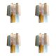 Lot de 4 Appliques Murales Multicolores "Carrées" en Verre de Style Murano