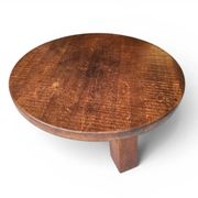 Brutalist oak coffee table / heavy weight 75 kg / 1960s