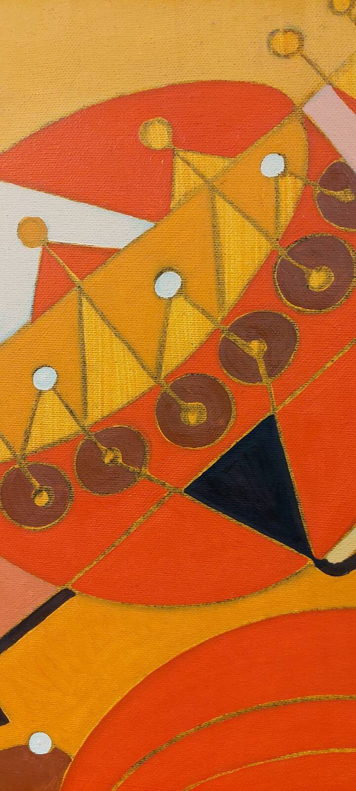 Abstract painting by Franco Balleri 1977 oil on canvas 80x60