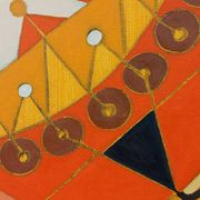 Abstract painting by Franco Balleri 1977 oil on canvas 80x60