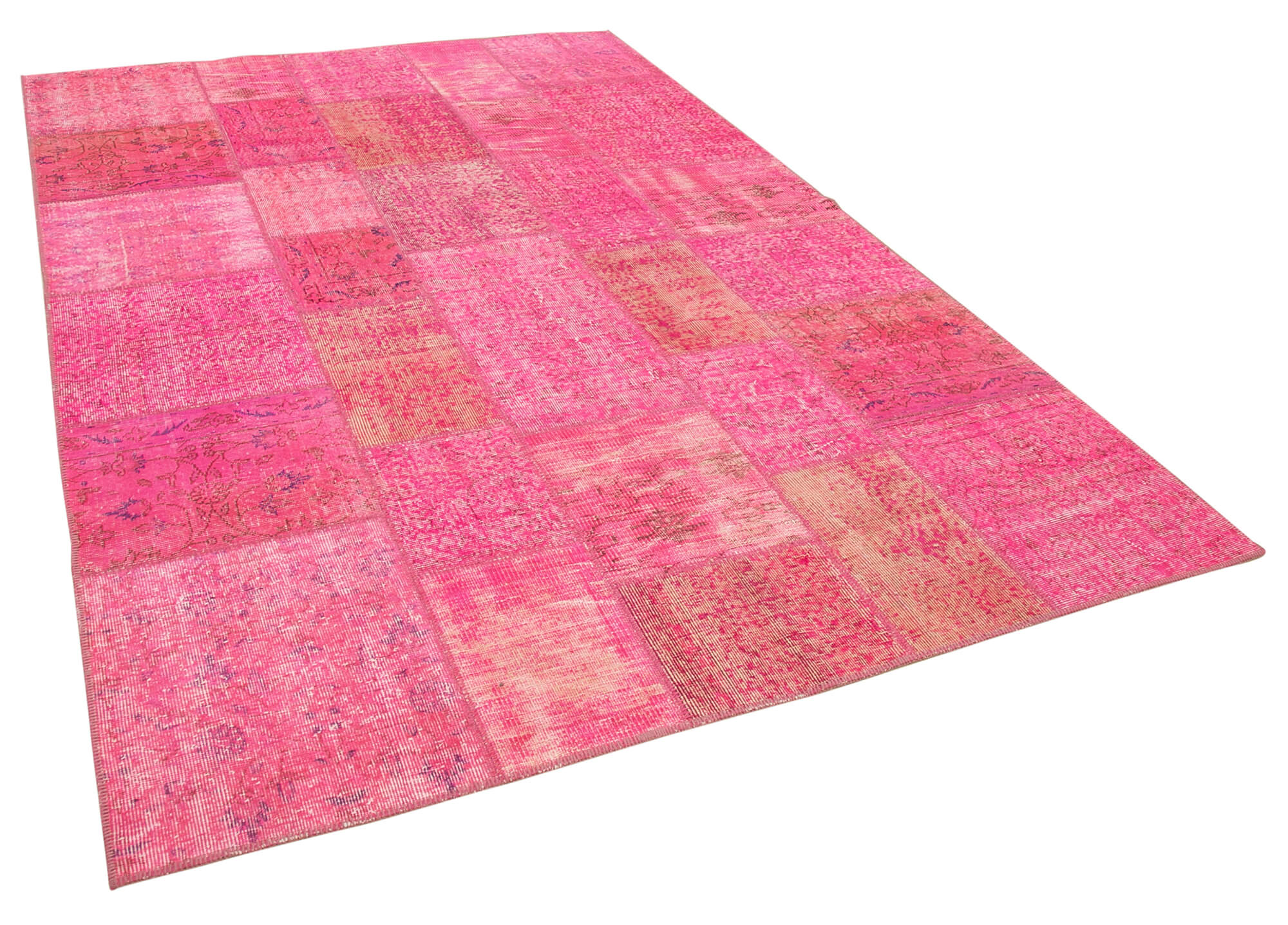Tapis oriental surteint 200 cm x 300 cm tapis patchwork rose noué