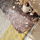 1970s marble and chrome metal coffee table