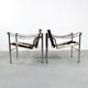 Pair of LC1 cow skin chairs by Le Corbusier for Cassina 1970