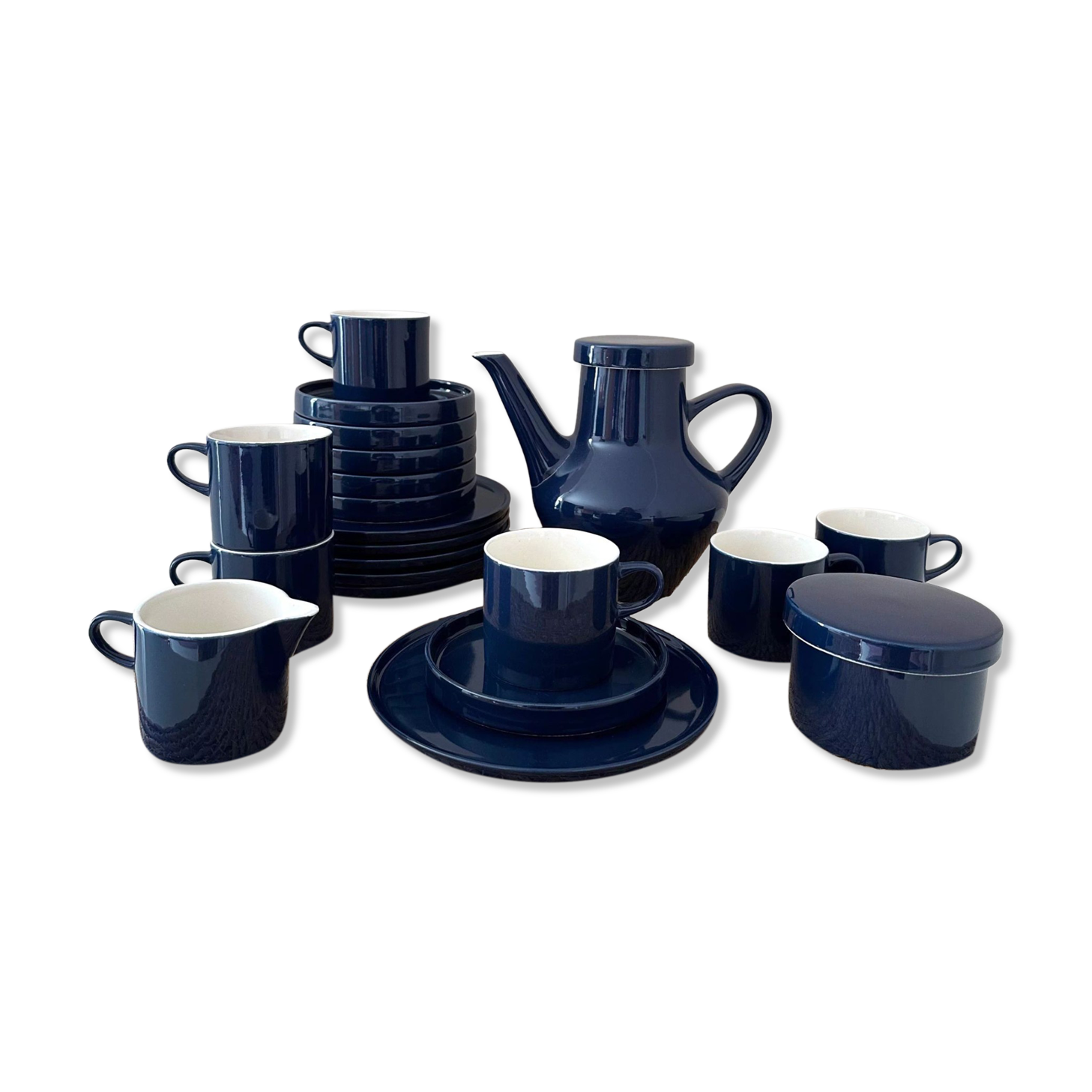 Melitta Stockholm for 6 persons, coffee set blue, 60's | Selency