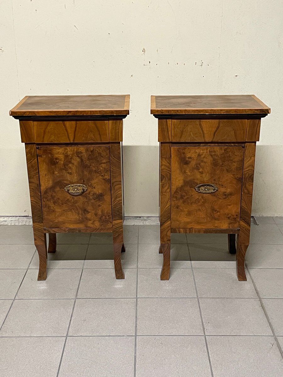 Comodini grandi Art Déco, Italia, anni '30, set di 2