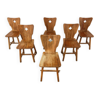 Chaises de salle à manger brutalistes du milieu du siècle, 1960