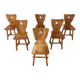 Mid century brutalist dining chairs, 1960s