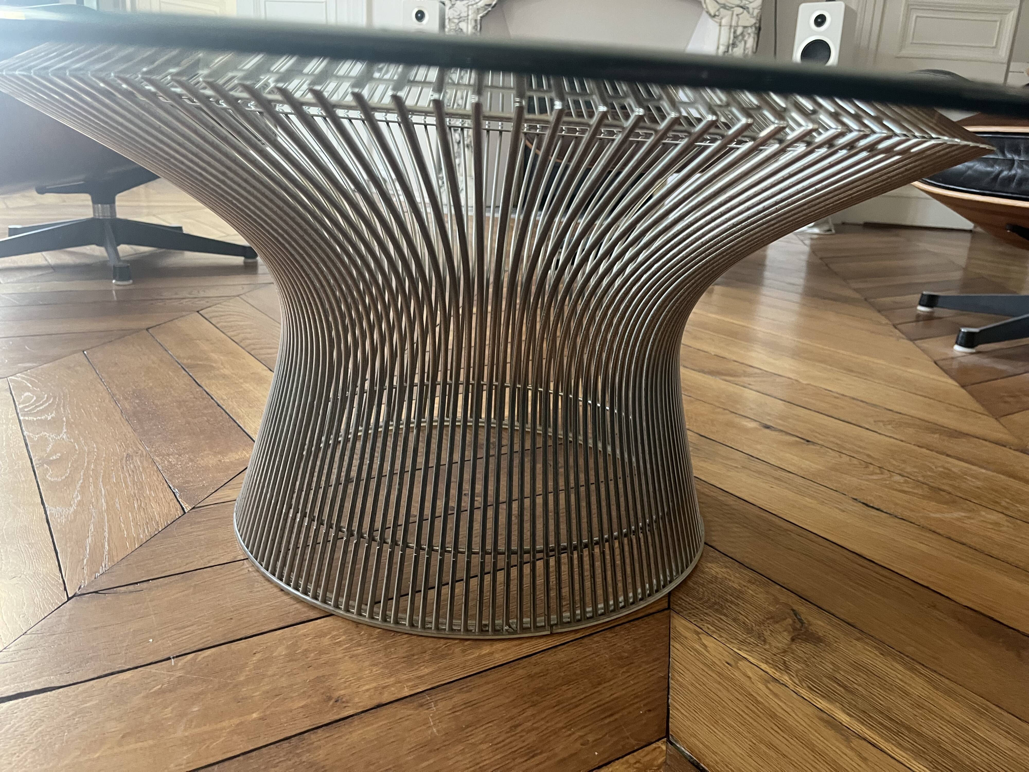 Warren Platner Steel and Glass Coffee Table, 1962