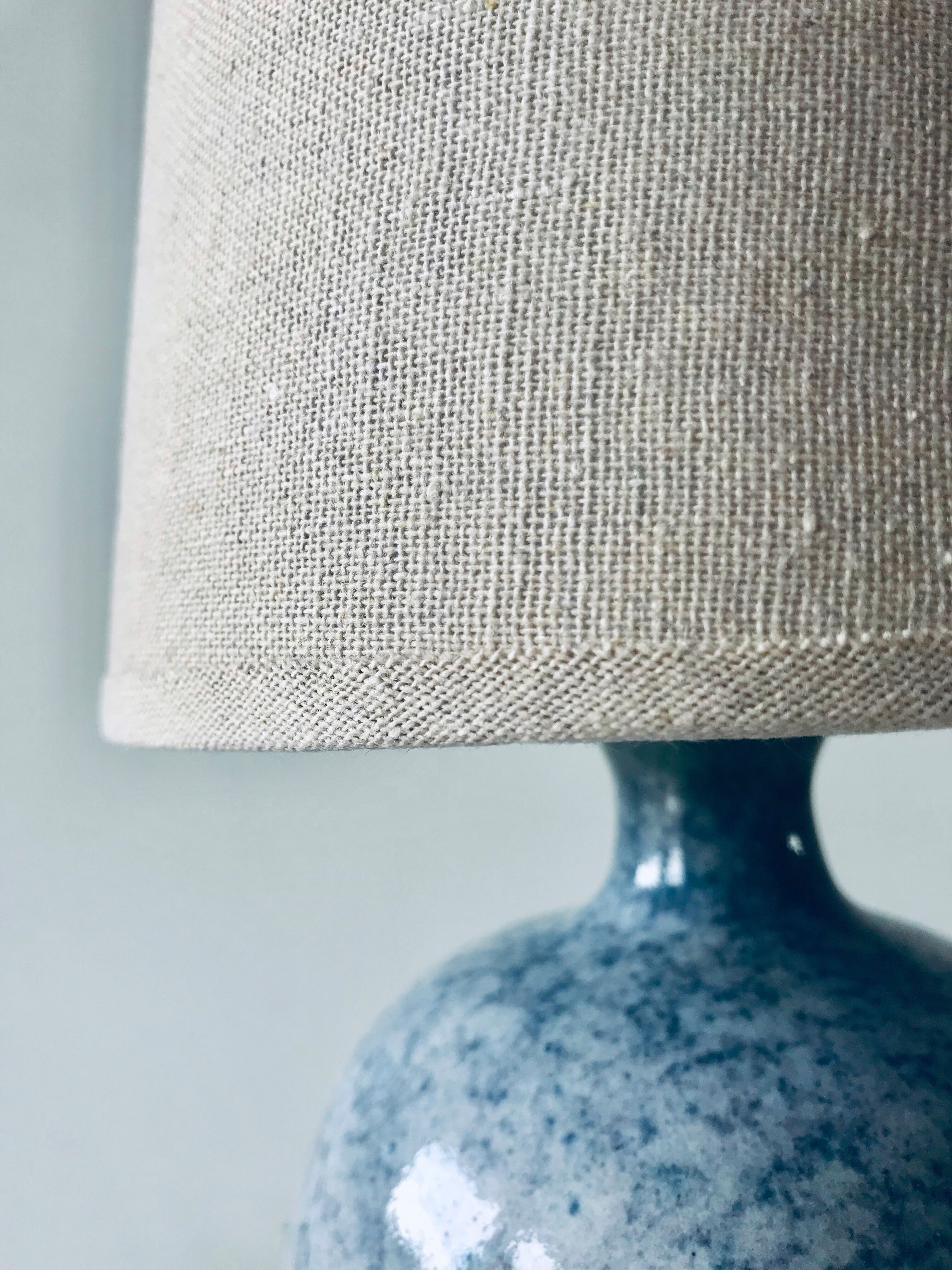 Ceramic lamp blue stoneware