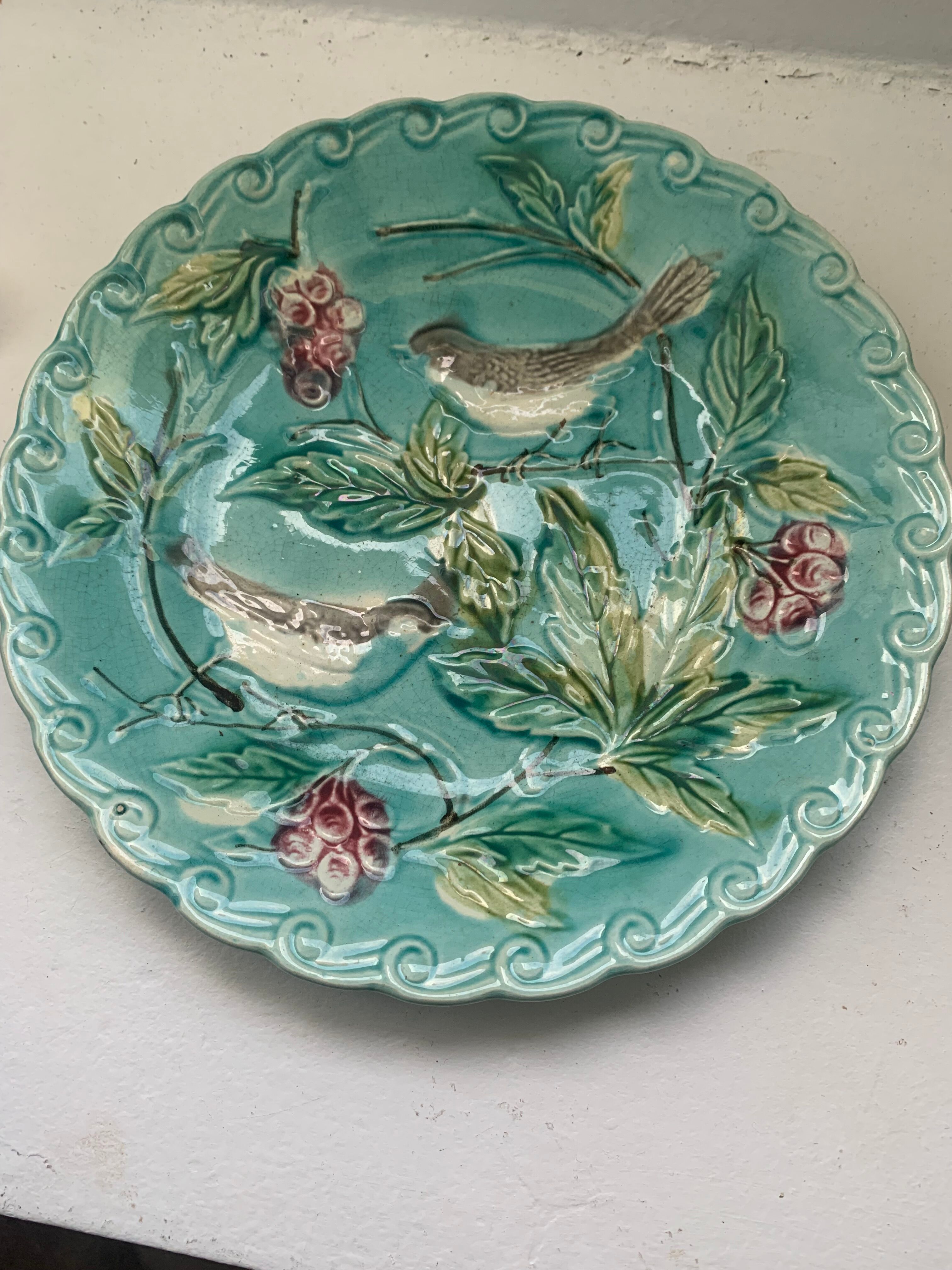 Two plates slurry pattern birds