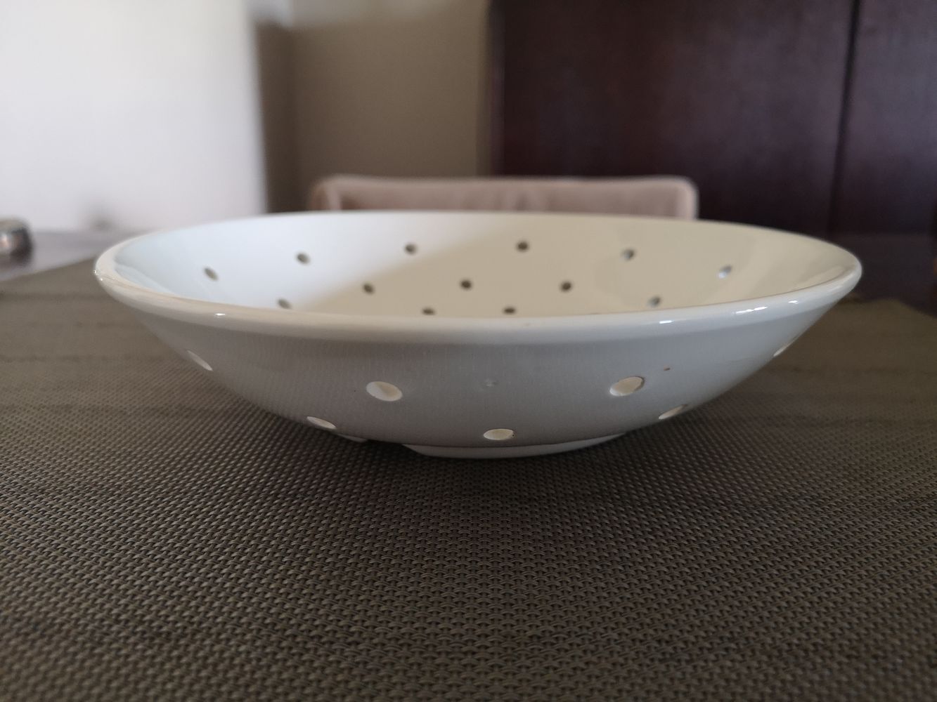 Digoin/Sarreguemines fruit strainer plate - Late 19th century early 20th century