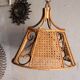 Lustre en rotin et cannage vintage