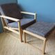 Armchair and ottoman in light oak by Borge Mogensen, Denmark 1965