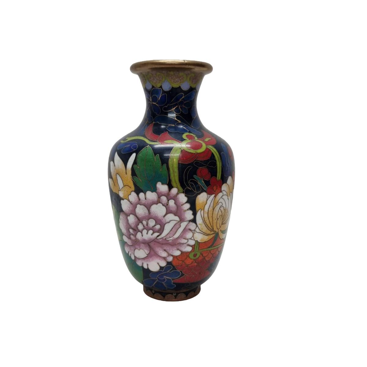 Cobalt Blue Cloisonné Vase, 1980s