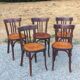Set de 5 chaises de bistrot anciennes