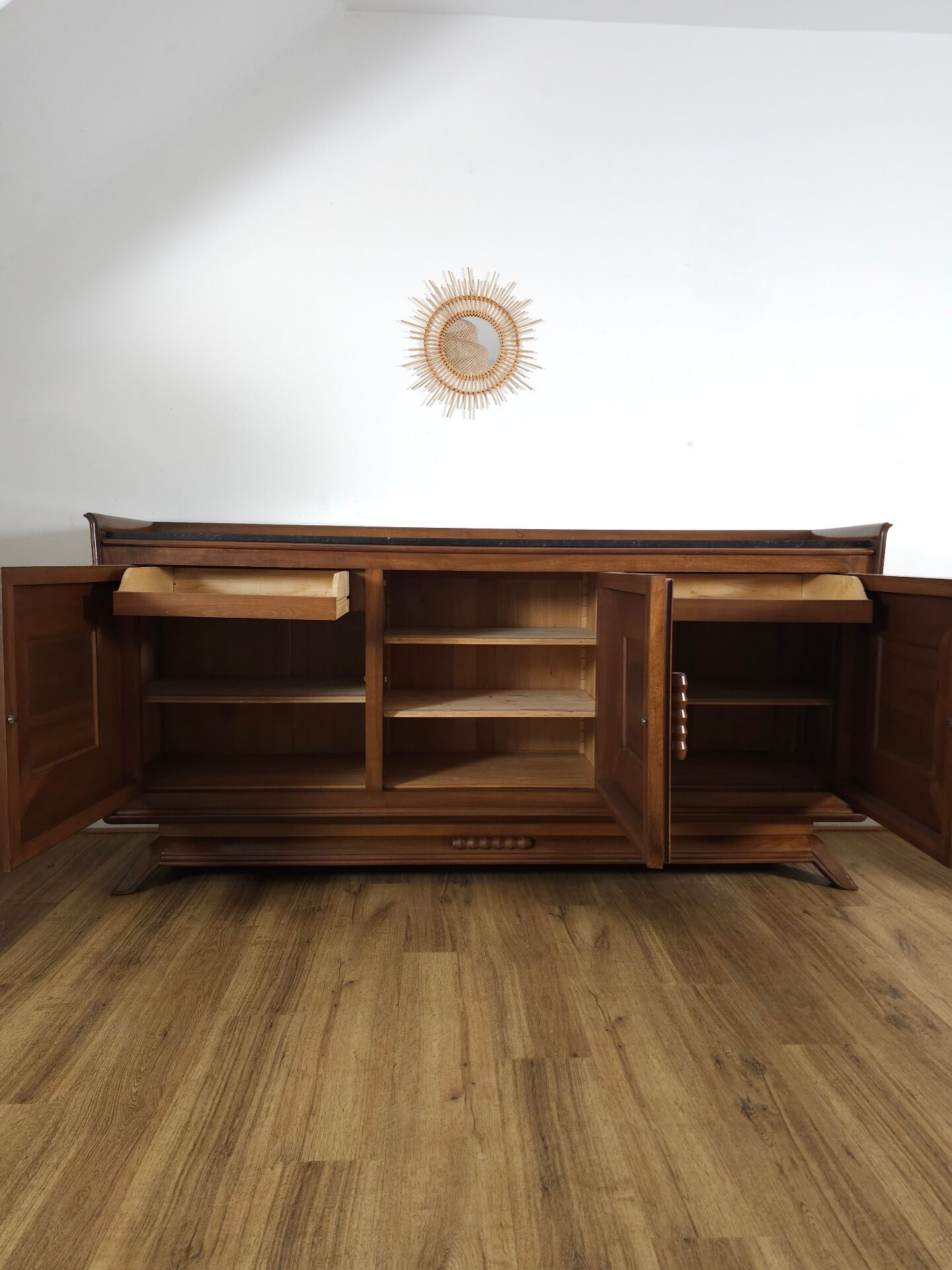 Rare French buffet "Pointe de Diamant" – Antique cabinetmaking work