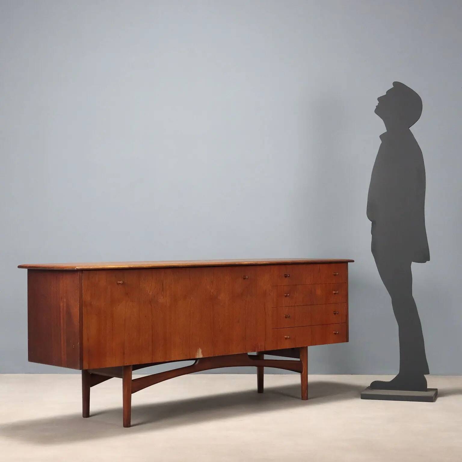 Vintage teak enfilade, Italian design, 1960s.