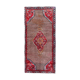 Traditional red medallion runner rug long handmade oriental wool carpet - 135x285cm
