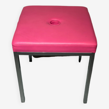 Metal & pink leather stools